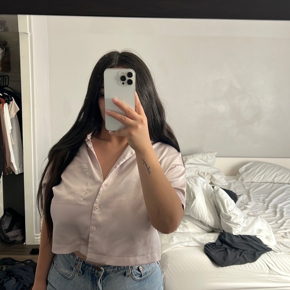 Silk light lavender top